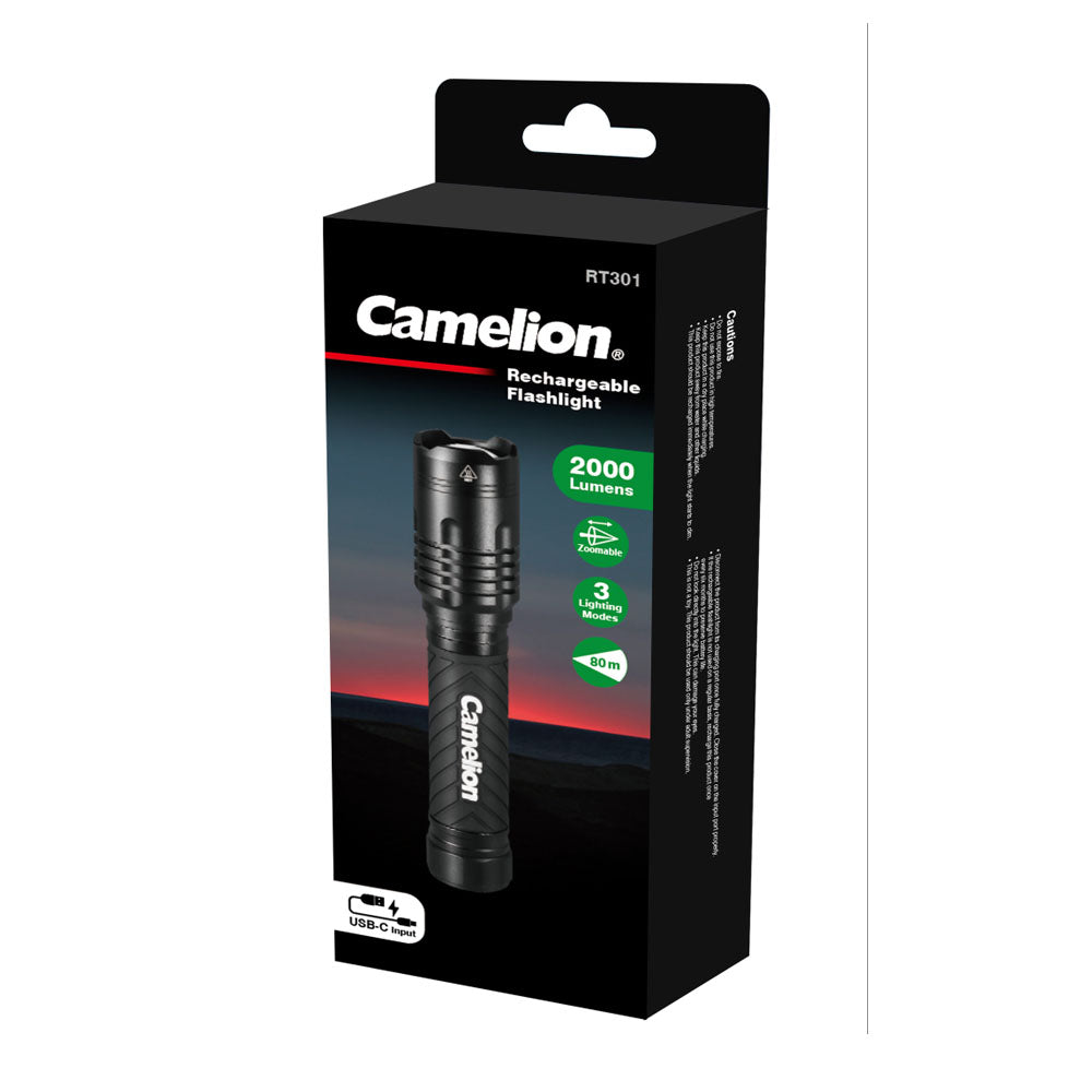 Camelion RT301 Rechargeable Flashlight 2000 Lumen Torch