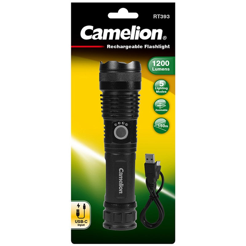 Camelion RT393 Rechargeable Flashlight 1200 Lumen Torch