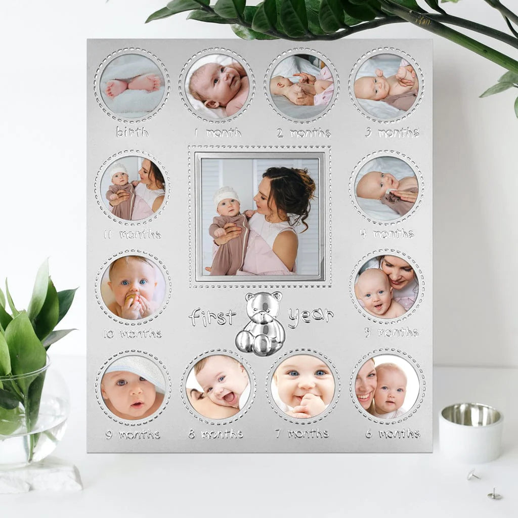 Profile FIRST YEAR Silver Metal Baby Frame 13 Photos