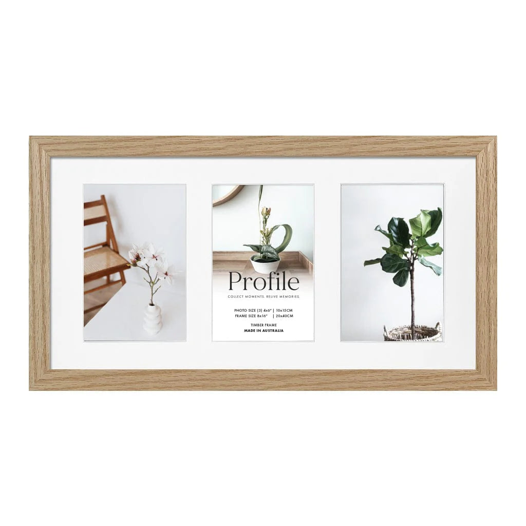 Profile Elegant Timber Photo Frame Natural Oak 8x16/4x6 3PH